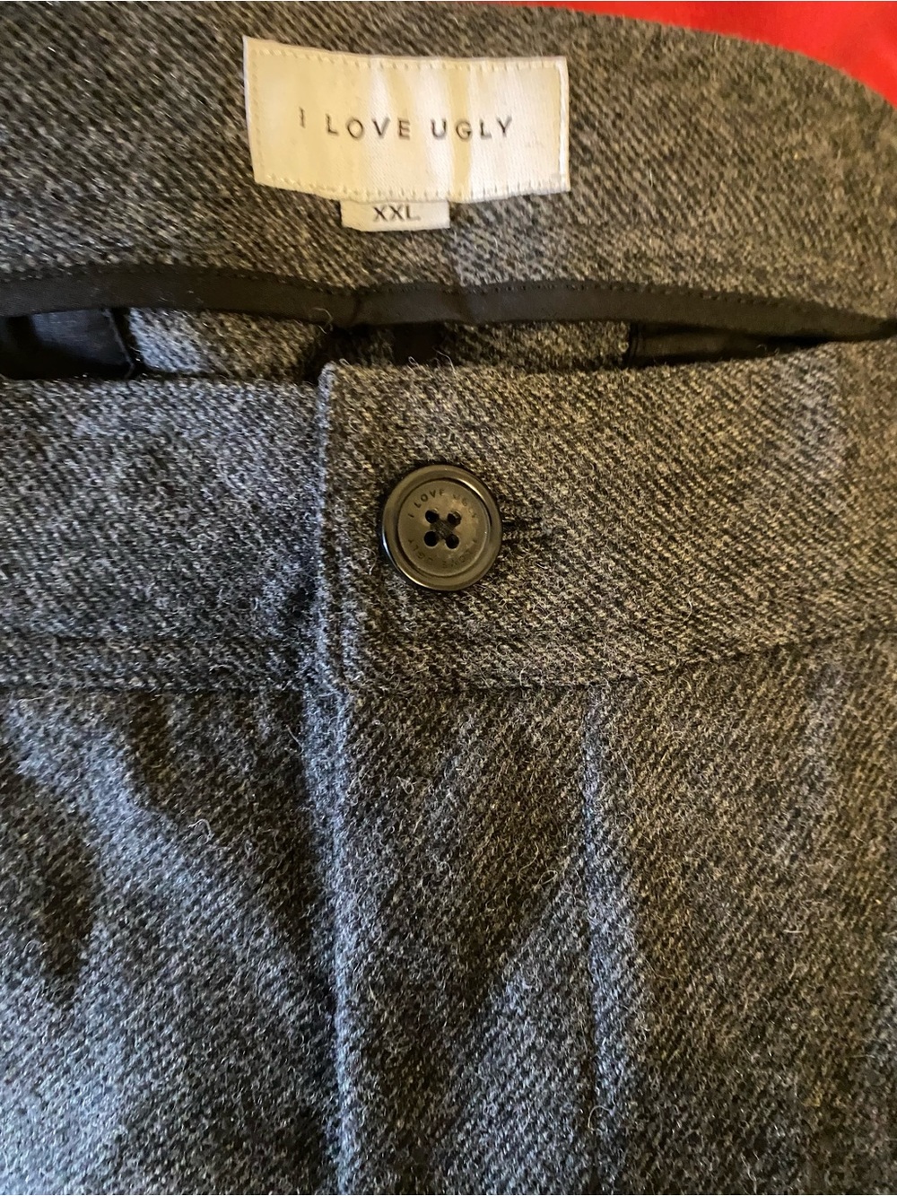 I Love Ugly Men's Gray Wool-Blend Pants - XXL